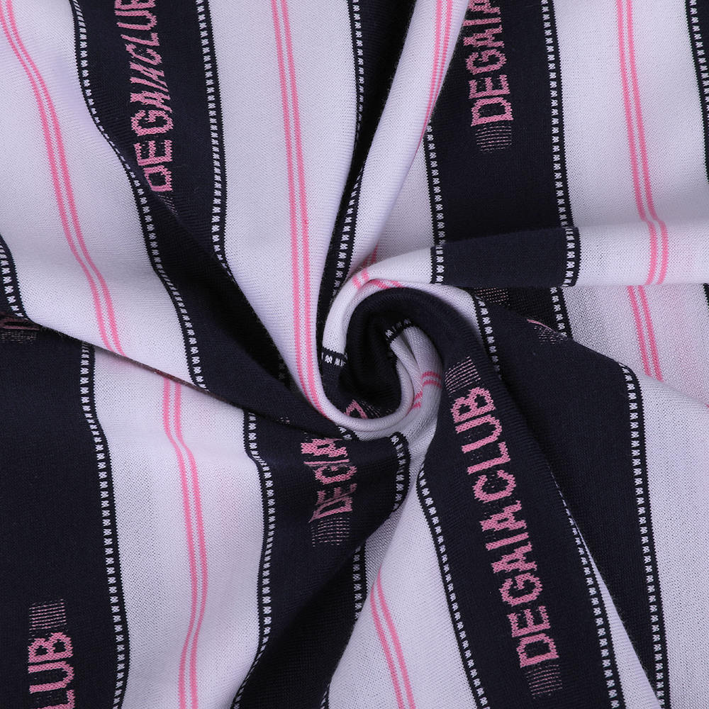 Jacquard Cutting Thread Strip Luxusný morský ostrov bavlnená pletená dáma látka